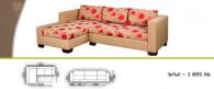 Ъглов диван с флорални десени